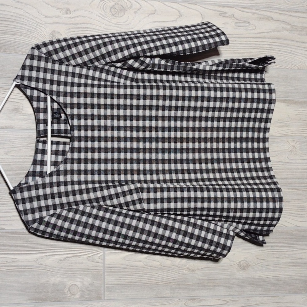 Structural Textured Checks Top